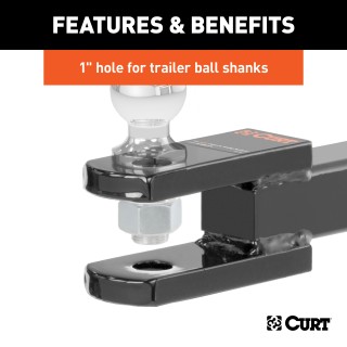 CURT Specialty Clevis Pin Ball Mount for 2 Inch Hitch Receiver CURT clevis pin ball mount for 2 inch receiver, versatile towing accessory