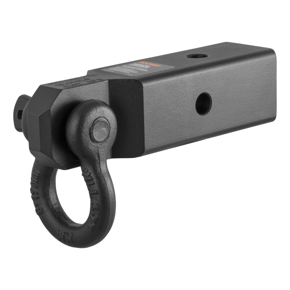 CURT D-ring Shackle Mount for Off-road Recovery - 13000 lbs CURT D-ring shackle mount with 13,000 lbs capacity on a truck hitch