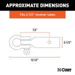 CURT D-ring Shackle Mount for Off-road Recovery - 13000 lbs CURT D-ring shackle mount with 13,000 lbs capacity on a truck hitch