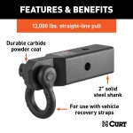 CURT D-ring Shackle Mount for Off-road Recovery - 13000 lbs CURT D-ring shackle mount with 13,000 lbs capacity on a truck hitch