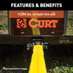 CURT D-ring Shackle Mount for Off-road Recovery - 13000 lbs CURT D-ring shackle mount with 13,000 lbs capacity on a truck hitch