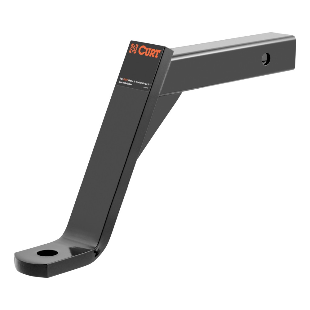 CURT Class 3 Ball Mount with 10-inch Drop and 8-inch Rise CURT class 3 ball mount for towing with 2x2 shank, featuring a durable gloss black finish.