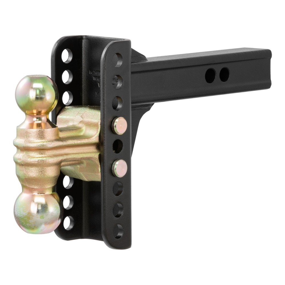 CURT Adjustable Channel-Style Dual Ball Mount for Trailers CURT adjustable channel-style dual ball mount with two ball sizes for versatile trailer towing.
