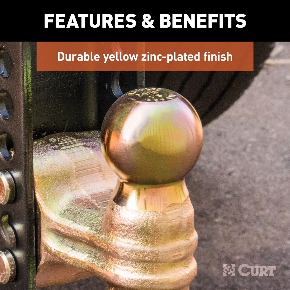 CURT Adjustable Channel-Style Dual Ball Mount for Trailers CURT adjustable channel-style dual ball mount with two ball sizes for versatile trailer towing.