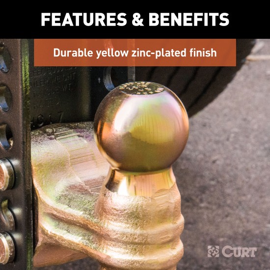 CURT Adjustable Channel-Style Dual Ball Mount for Trailers CURT adjustable channel-style dual ball mount with two ball sizes for versatile trailer towing.