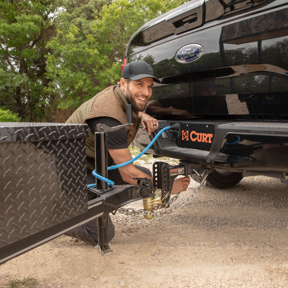 CURT Adjustable Channel-Style Dual Ball Mount for Trailers CURT adjustable channel-style dual ball mount with two ball sizes for versatile trailer towing.