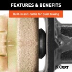 CURT Adjustable Ball Mount with Anti-Rattle and Durable Finish CURT adjustable ball mount with anti-rattle design and durable black finish.