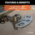 CURT Adjustable Ball Mount with Anti-Rattle and Durable Finish CURT adjustable ball mount with anti-rattle design and durable black finish.
