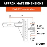CURT Adjustable Channel-Style Ball Mount with Dual Ball Sizes CURT adjustable channel-style ball mount with dual ball sizes for versatile towing solutions.