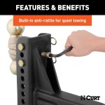 CURT Adjustable Channel-Style Ball Mount with Dual Ball Sizes CURT adjustable channel-style ball mount with dual ball sizes for versatile towing solutions.