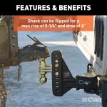 CURT Adjustable Channel-Style Ball Mount with Dual Ball Sizes CURT adjustable channel-style ball mount with dual ball sizes for versatile towing solutions.