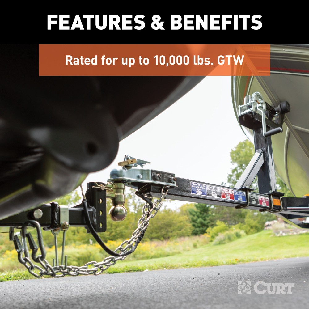 CURT Adjustable Ball Mount - 10,000 lbs Capacity with Dual Balls CURT adjustable ball mount with dual ball sizes, up to 10,000 lbs capacity, provides versatile towing solutions.