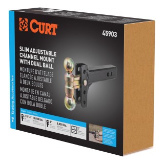 CURT Adjustable Ball Mount - 10,000 lbs Capacity with Dual Balls CURT adjustable ball mount with dual ball sizes, up to 10,000 lbs capacity, provides versatile towing solutions.