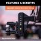 CURT Adjustable Channel-Style Ball Mount with Anti-Rattle Feature CURT adjustable ball mount with 2-inch shank and ball and pintle combo, featuring anti-rattle and rust-resistant finish.