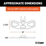 CURT Adjustable Channel Mount Folding Hitch Step for Trucks CURT hitch step on truck offers versatile, folding design with durable steel construction for safe access to vehicle.