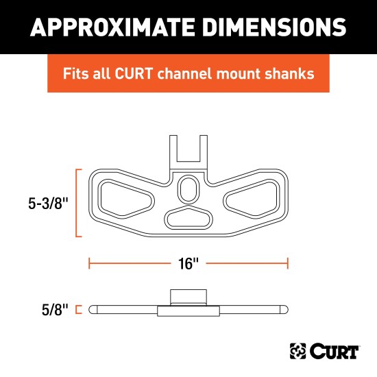 CURT Adjustable Channel Mount Folding Hitch Step for Trucks CURT hitch step on truck offers versatile, folding design with durable steel construction for safe access to vehicle.