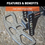 CURT Adjustable Channel Mount Folding Hitch Step for Trucks CURT hitch step on truck offers versatile, folding design with durable steel construction for safe access to vehicle.