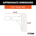 CURT Replacement Shank for Adjustable Channel Mount CURT replacement shank for adjustable channel mount fits 2 inch receiver