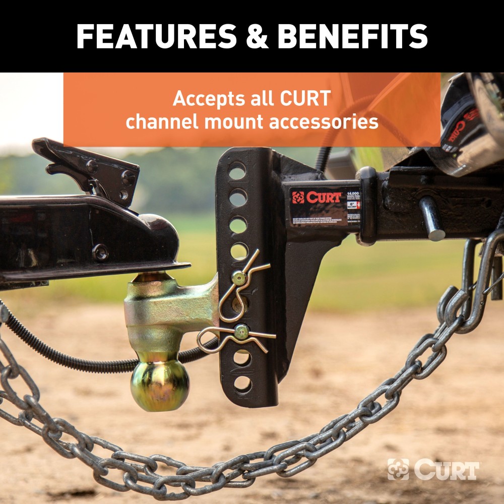 CURT Replacement Shank for Adjustable Channel Mount CURT replacement shank for adjustable channel mount fits 2 inch receiver