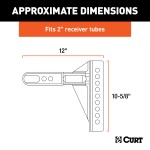 CURT Adjustable Channel Mount Replacement Shank - 2-1/2 Inch CURT adjustable channel mount replacement shank with 2-1/2 inch sizing and durable finish