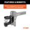CURT Adjustable Channel Mount Replacement Ball and Pintle Head CURT replacement ball and pintle combination head with adjustable channel mount