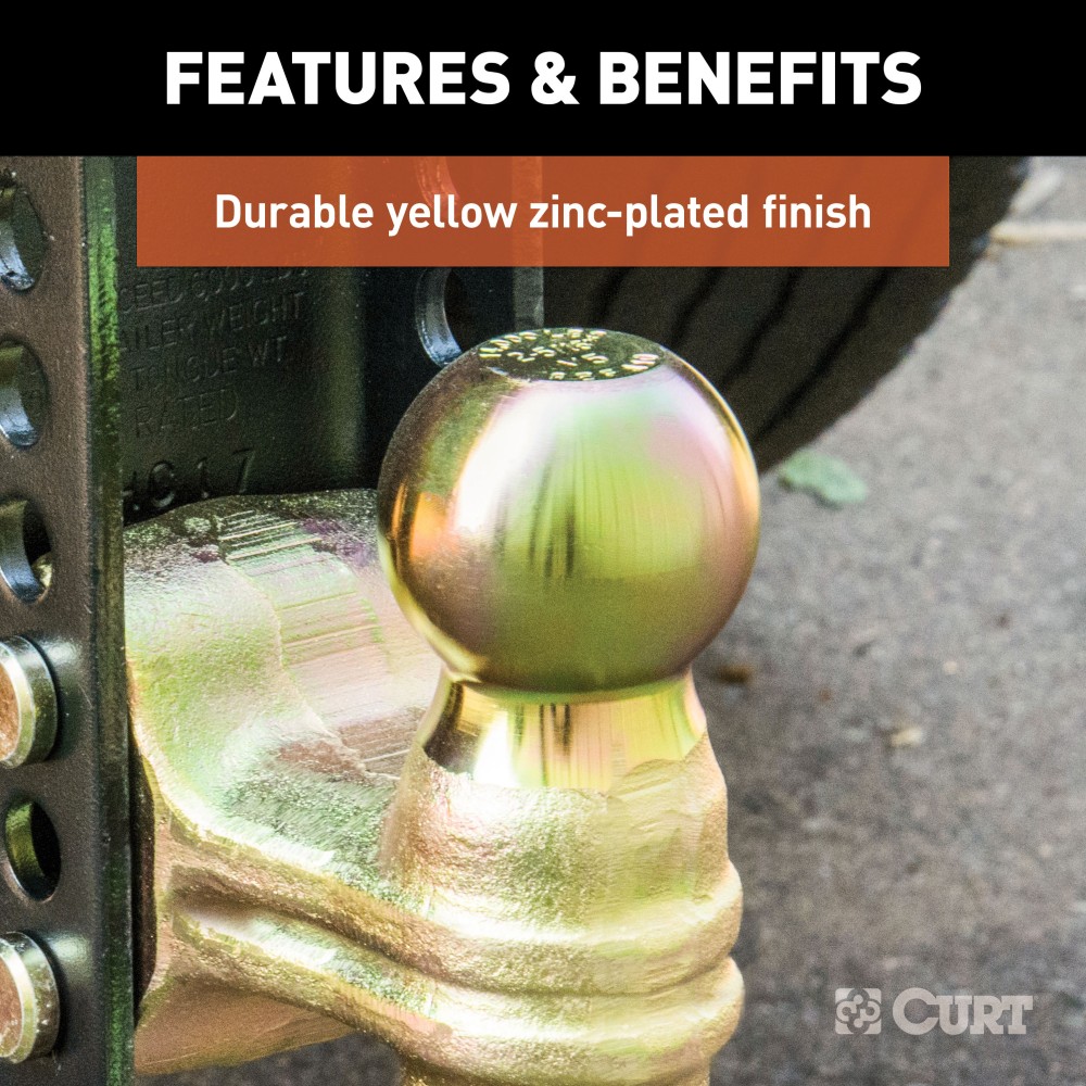CURT Adjustable Mount Dual Trailer Hitch Ball Replacement Replacement dual hitch ball for CURT mounts with 2 and 2-5/16 inch coupler compatibility