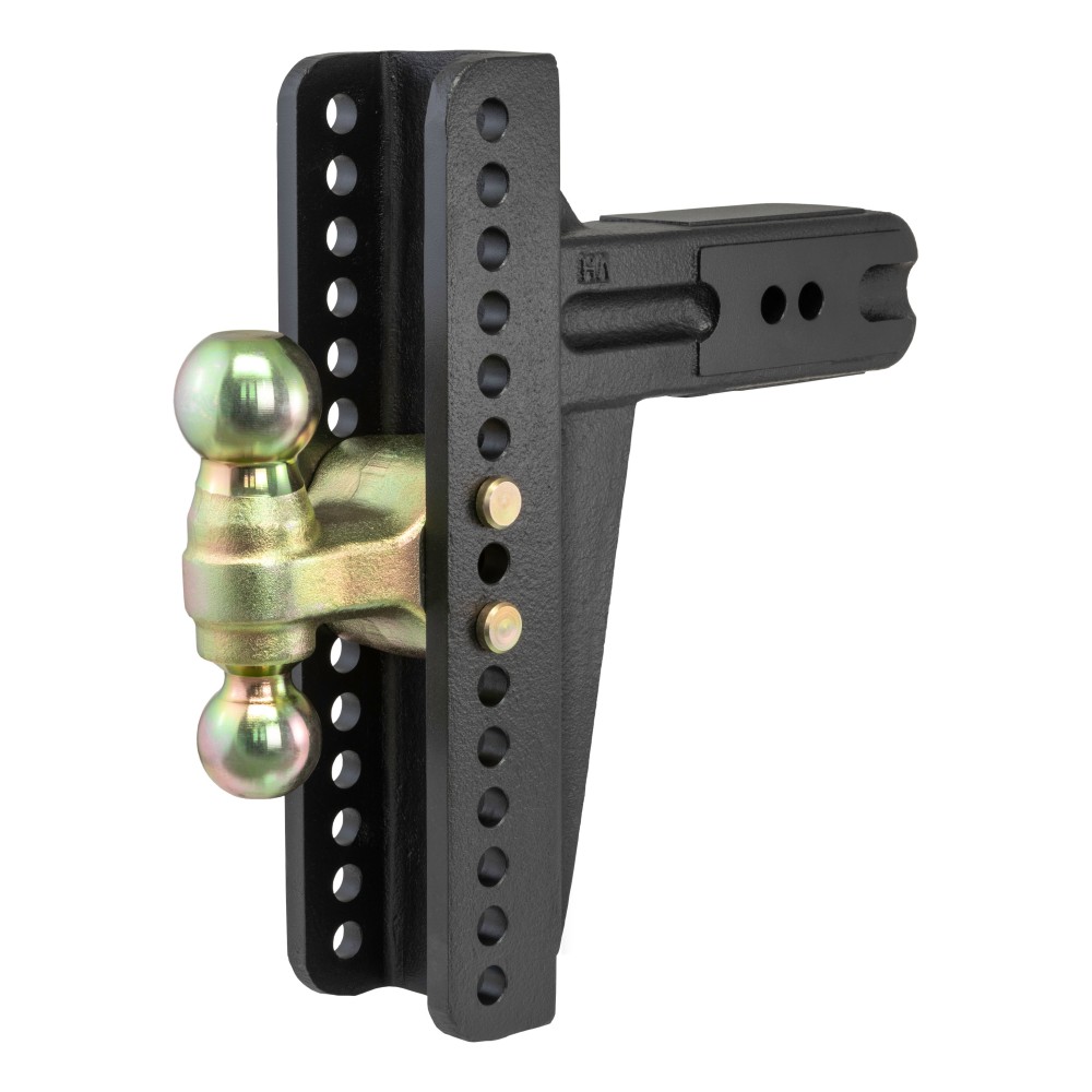 CURT Adjustable Deep Drop Channel-Style Ball Mount with Dual Balls CURT adjustable ball mount with 3-inch shank, dual ball sizes for versatile towing.