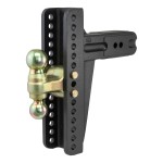 CURT Adjustable Deep Drop Channel-Style Ball Mount with Dual Balls CURT adjustable ball mount with 3-inch shank, dual ball sizes for versatile towing.