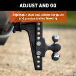 CURT Adjustable Trailer Hitch With Dual Ball for Versatile Towing CURT adjustable trailer hitch with dual ball mount for level towing