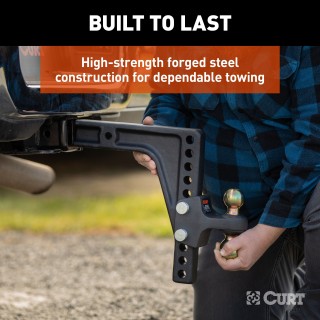 CURT Adjustable Trailer Hitch Ball Mount with Dual Ball CURT adjustable trailer hitch with dual ball mount for safe towing