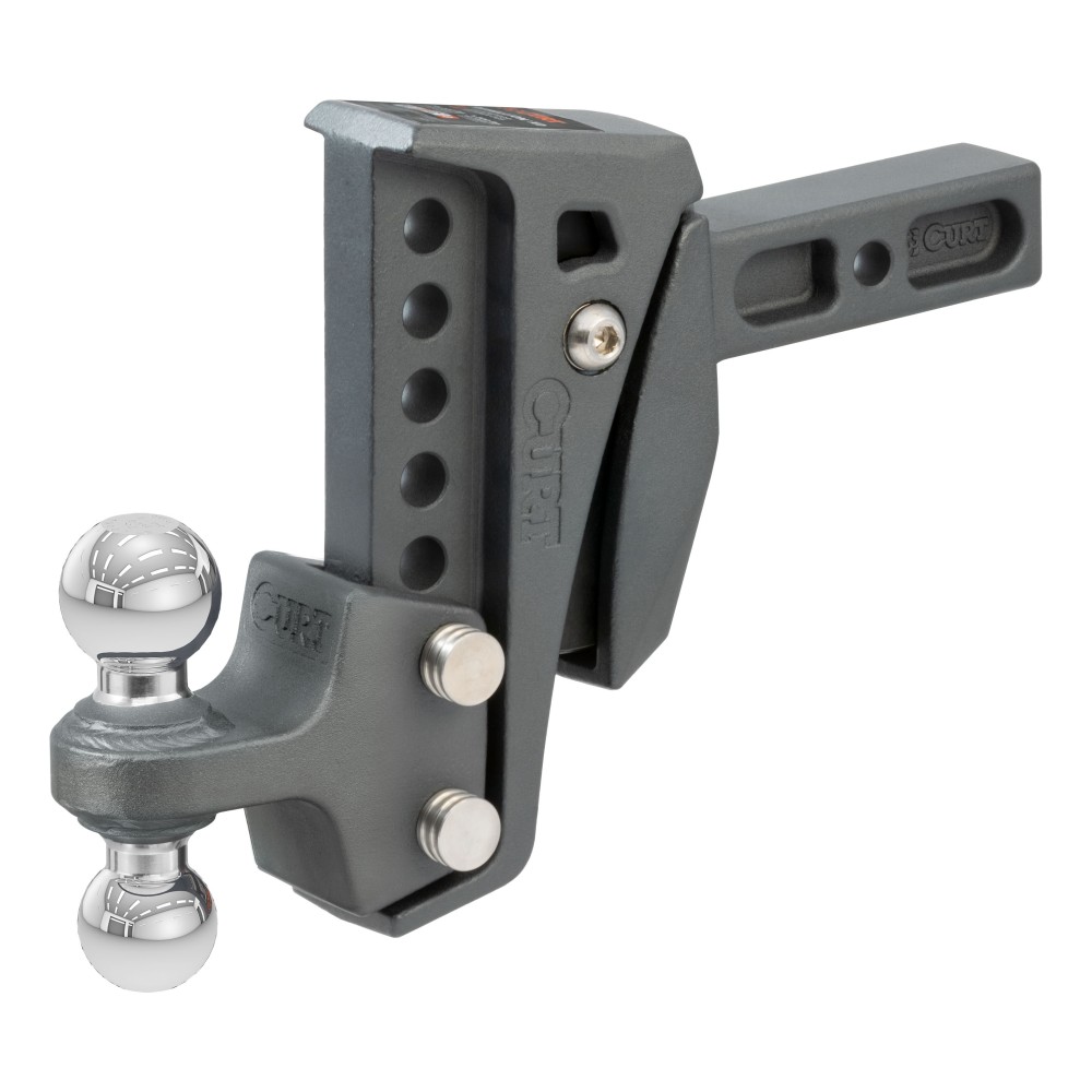 CURT Rebellion XD Adjustable Cushion Hitch Ball Mount CURT Rebellion XD cushion hitch with ShockDrop technology for smoother towing