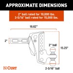 CURT Rebellion XD Adjustable Cushion Hitch Ball Mount CURT Rebellion XD cushion hitch with ShockDrop technology for smoother towing