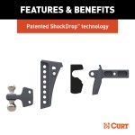 CURT Rebellion XD Adjustable Cushion Hitch Ball Mount CURT Rebellion XD cushion hitch with ShockDrop technology for smoother towing