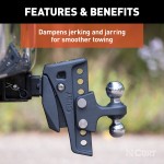 CURT Rebellion XD Adjustable Cushion Hitch Ball Mount CURT Rebellion XD cushion hitch with ShockDrop technology for smoother towing