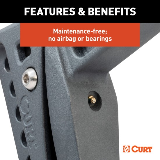 CURT Rebellion XD Adjustable Cushion Hitch Ball Mount CURT Rebellion XD cushion hitch with ShockDrop technology for smoother towing
