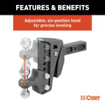 CURT Rebellion XD Adjustable Cushion Hitch Ball Mount CURT Rebellion XD cushion hitch with ShockDrop technology for smoother towing