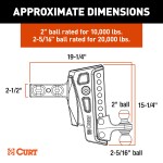 CURT Rebellion XD Cushion Hitch Ball Mount with ShockDrop Technology CURT Rebellion XD adjustable cushion hitch ball mount with ShockDrop technology for smoother towing.