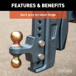 CURT Rebellion XD Cushion Hitch Ball Mount with ShockDrop Technology CURT Rebellion XD adjustable cushion hitch ball mount with ShockDrop technology for smoother towing.