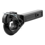Pintle hitch with 10,000 lbs weight capacity, black powder finish for 2-inch receiver.