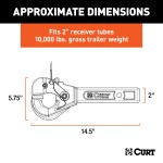 Pintle hitch with 10,000 lbs weight capacity, black powder finish for 2-inch receiver.