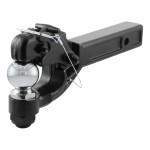 CURT Combo Ball and Pintle Hitch for 2 Inch Receiver Towing CURT combination ball and pintle hitch with black powder coat and chrome finish.