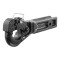 Heavy-Duty Pintle Hitch with 20,000 lbs GTW and Solid Shank Pintle hitch with black powder coat finish and solid steel shank, ideal for heavy-duty applications.