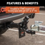 CURT Combination Ball and Pintle Hitch with Durable Finish CURT combination ball and pintle hitch for heavy-duty towing, featuring a durable powder coat finish and secure coupling.