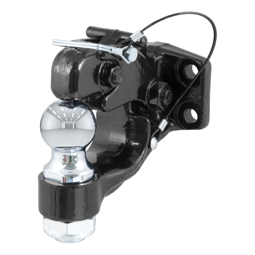 CURT Combination Ball and Pintle Hitch for Heavy-Duty Towing CURT combination ball and pintle hitch with 16000 lb towing capacity for trucks and SUVs