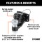 CURT Combination Pintle and Ball Hitch - Secure Towing Solution CURT combination ball and pintle hitch with gloss black powder coat finish for secure, heavy-duty towing.