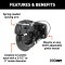 CURT pintle hitch with durable black carbide powder coat finish for secure towing.