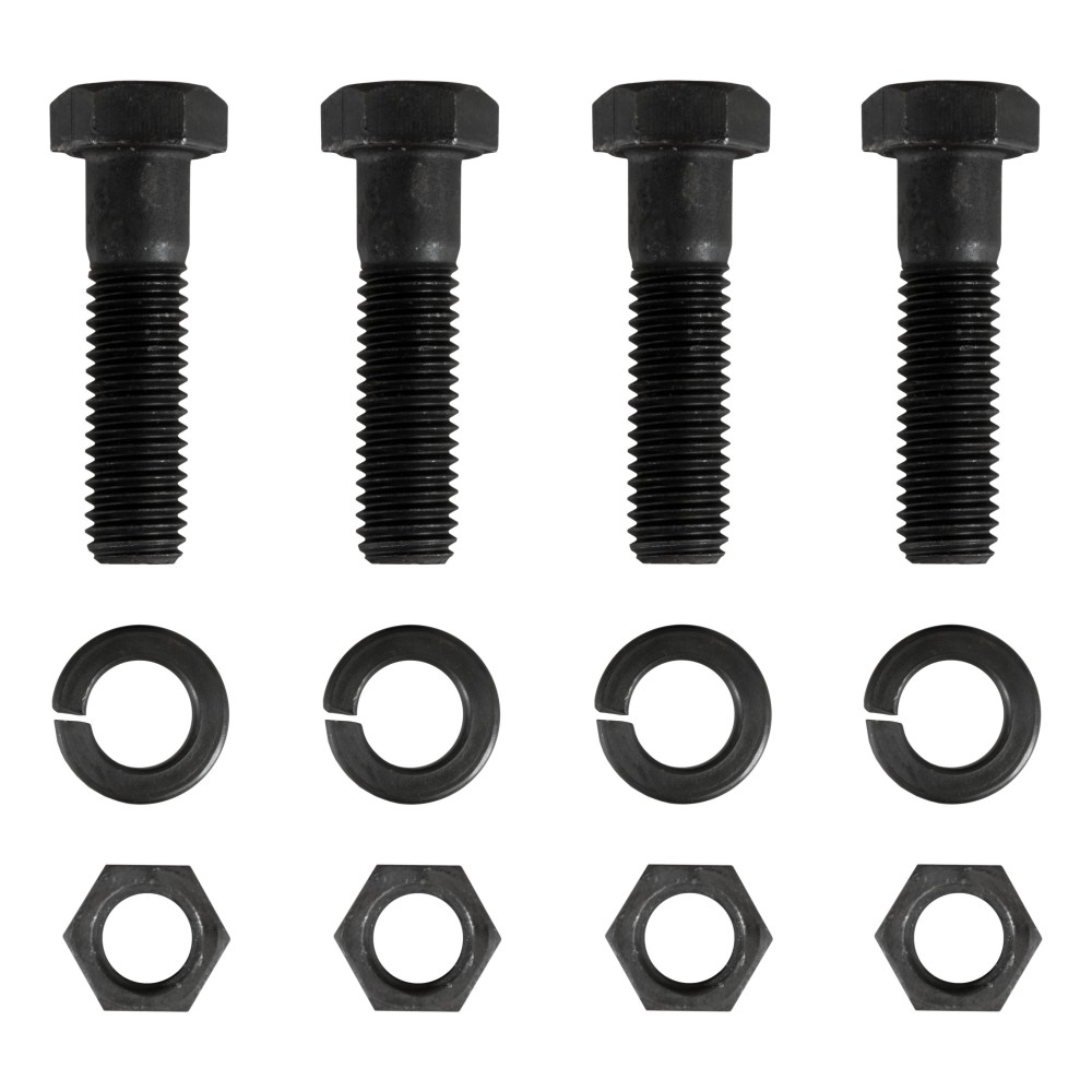 CURT pintle hitch with durable black carbide powder coat finish for secure towing.