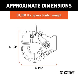 CURT Heavy-Duty Pintle Hitch with Powder Coat Finish CURT pintle hitch featuring a secure latch and durable black powder coat finish for heavy-duty towing.