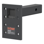 CURT Adjustable Pintle Mount with Carbide Powder Coat Finish CURT adjustable pintle mount suitable for heavy-duty towing, up to 15,000 lbs, with black carbide powder coat finish.