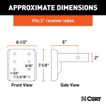 CURT Pintle Hitch Adjustable Mount with 2-Inch Receiver CURT pintle hitch with adjustable mount, fits 2-inch receiver, 17000 lbs capacity